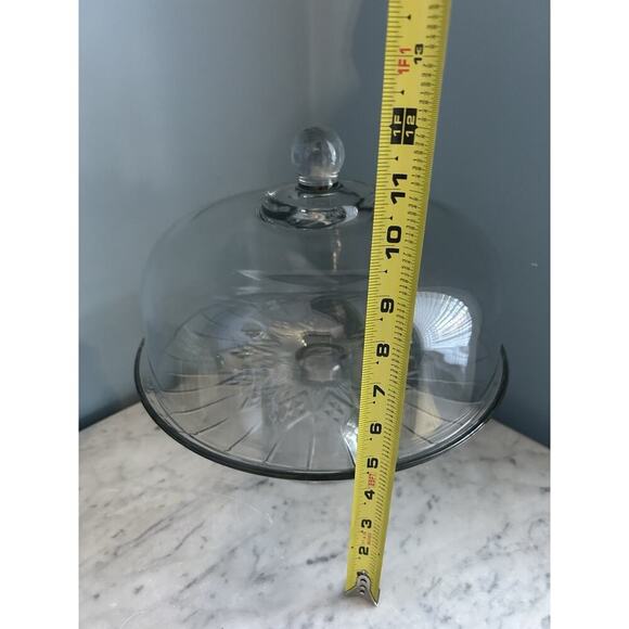 Anchor Hocking Vintage 12” x 12” Canfield 2 Piece Footed Cake Set Clear Glass - Picture 3 of 10